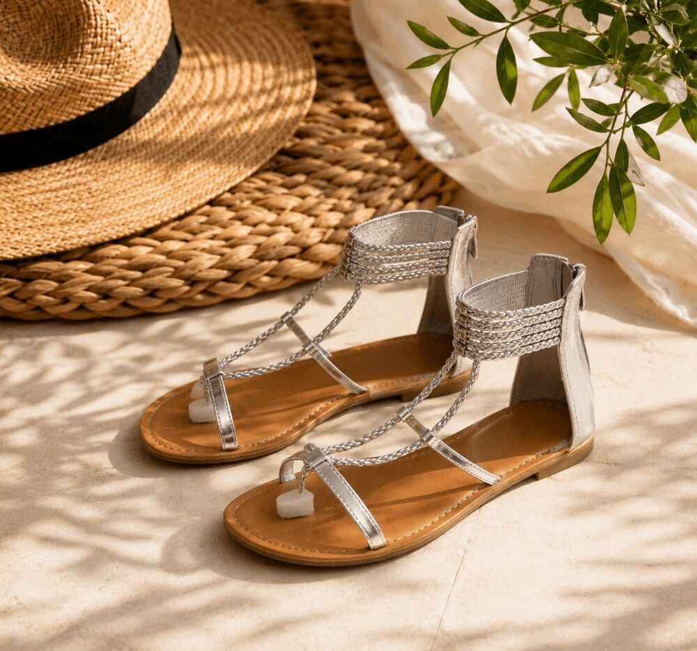 Justice SILVER fashion sandals for a girl - size 3NEW